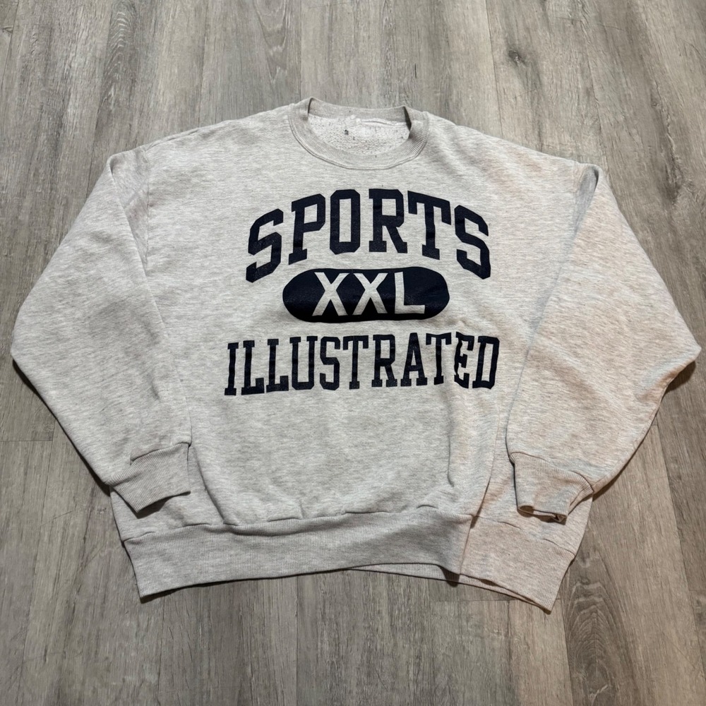 Vintage Sports Illustrated XXL Graphic Sweatshirt Heather Gray Oversized 90s